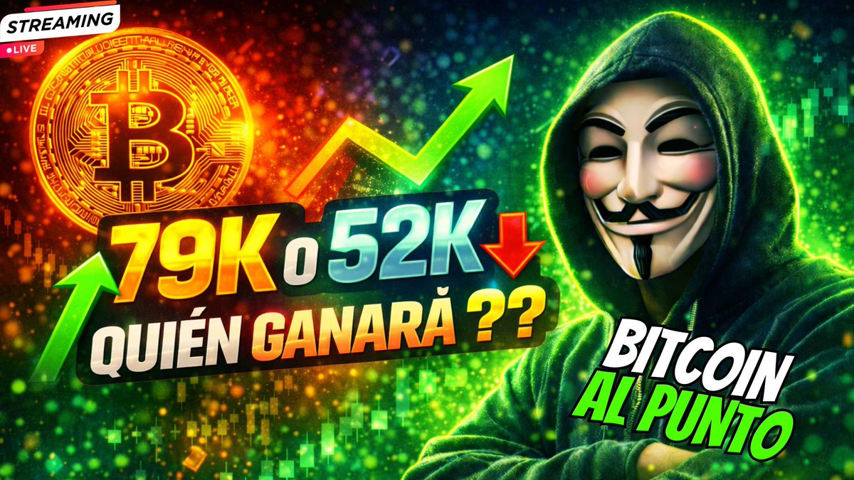 AnonymusTrading's tweet photo. Hoy como cada viernes nos vemos en Bitcoin al punto a las 8:00 pm UTC-6 Mexico 🇲🇽

 🪙BITCOIN 79K O 52K ???   ⏯️: https://t.co/Vd3R9bWKqq https://t.co/gp21YlSt7u