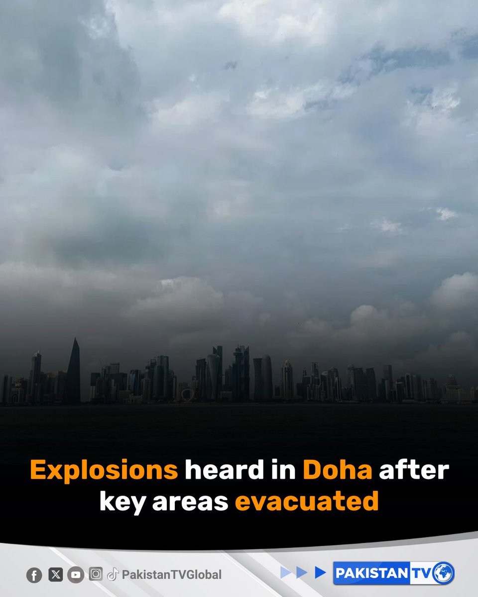 PakTVGlobal's tweet photo. Blasts were heard in Doha early Saturday, according to AFP journalists, after Qatar's interior ministry said it was evacuating some key areas.
#DohaBlasts #QatarSecurity #MiddleEastTensions #GulfCrisis #PakistanTV #pakistanTVglobal https://t.co/NfmOtuEKtV