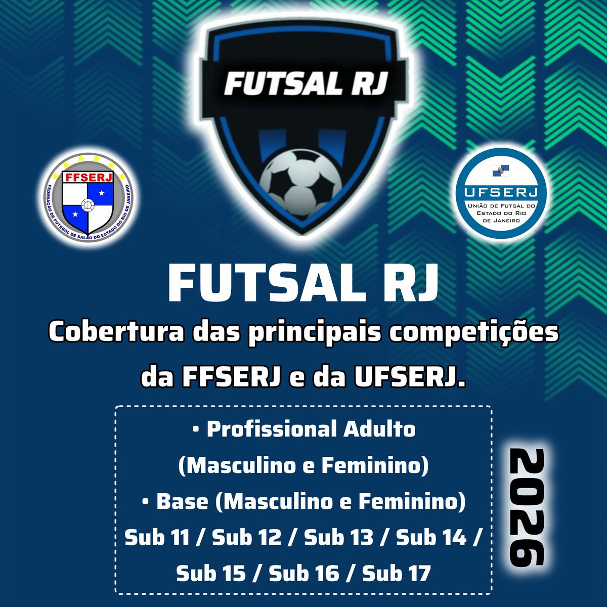 FutsalRJ2025's tweet photo. FUTSAL RJ

Iremos acompanhar as principais competições da FFSERJ e da UFSERJ nesse ano de 2026. Vamos?

#FutsalRJ #FutsalCarioca #FutsalFluminense #FFERJ #UFSERJ https://t.co/hy2N2FCmR6