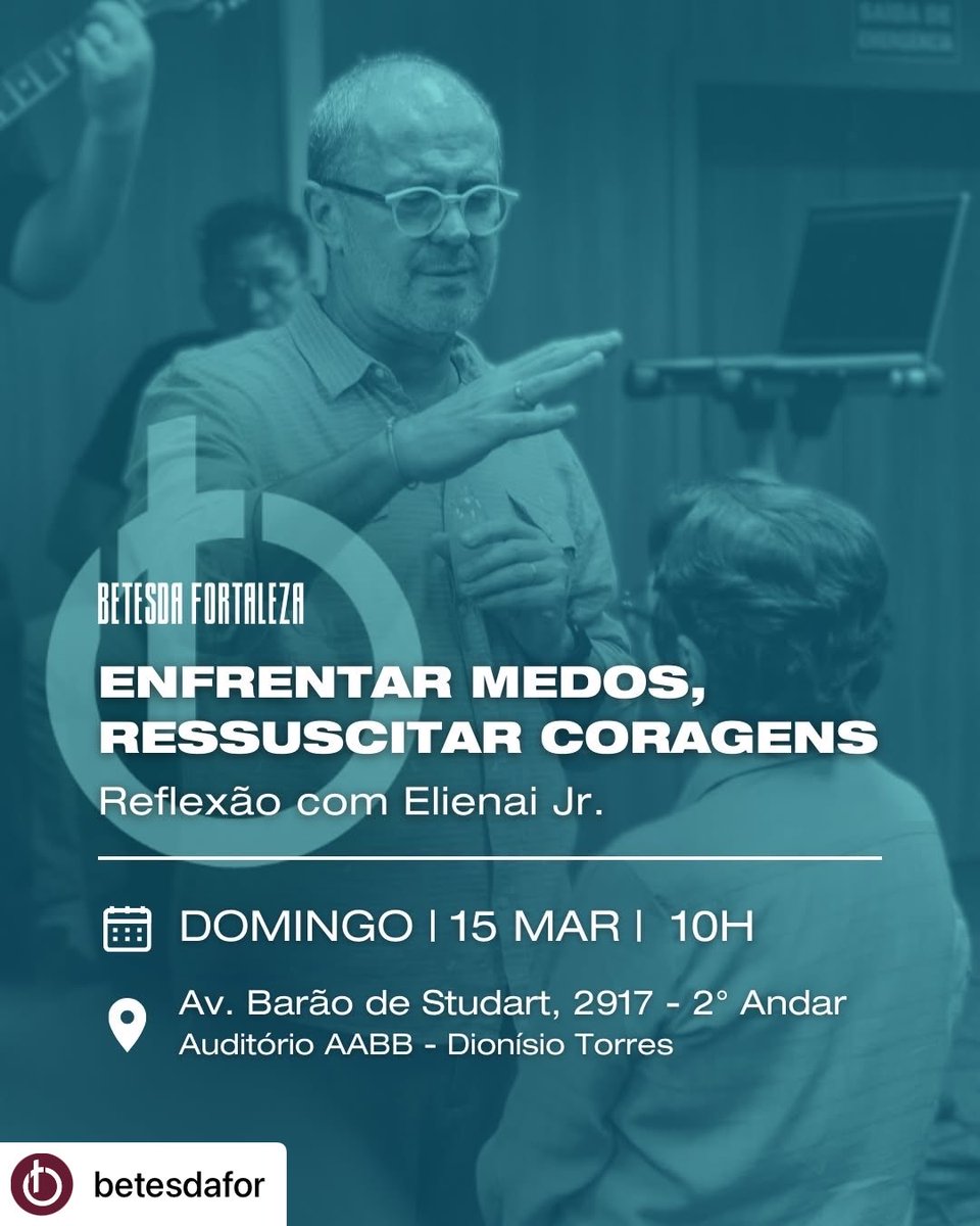 Domingo, a Betesda Fortaleza se encontrará em uma manhã para fortalecer a fé e sensibilizar o  coração.

Vamos juntos? Traga a família e os amigos ❤

#betesdafortaleza