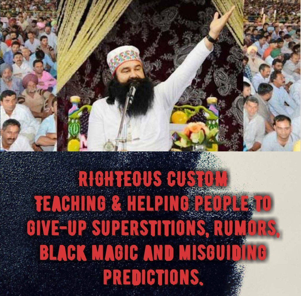 RohitSh93445194's tweet photo. The true progress of society is possible only when people abandon superstition and hypocrisy, and embrace true knowledge and virtuous deeds.
Saint Gurmeet Ram Rahim Ji inspires people to adopt #RighteousCustoms with awareness and a positive mindset. https://t.co/Wt3PSfxvrc
