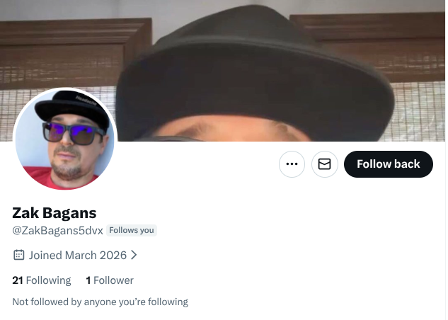 the Zak bagans anti scam page tweet media
