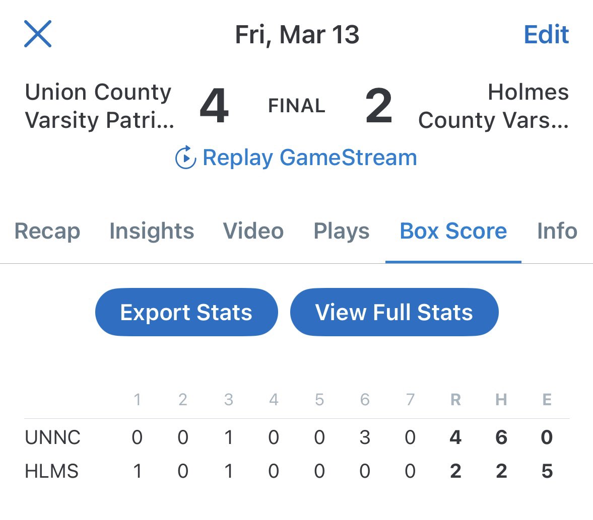 Union County Patriots Baseball tweet media