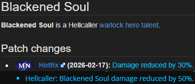 Infernionwow's tweet photo. Changes like this without PvP modifiers make DoT classes very hard to balance in PvP.

We have to spend shards to stack a DoT that healers can dispel every 8s (priests can even double dispel)

Destro already did ~30-50% less damage against priests last expansion because of this. https://t.co/VPQ7a9qQhx