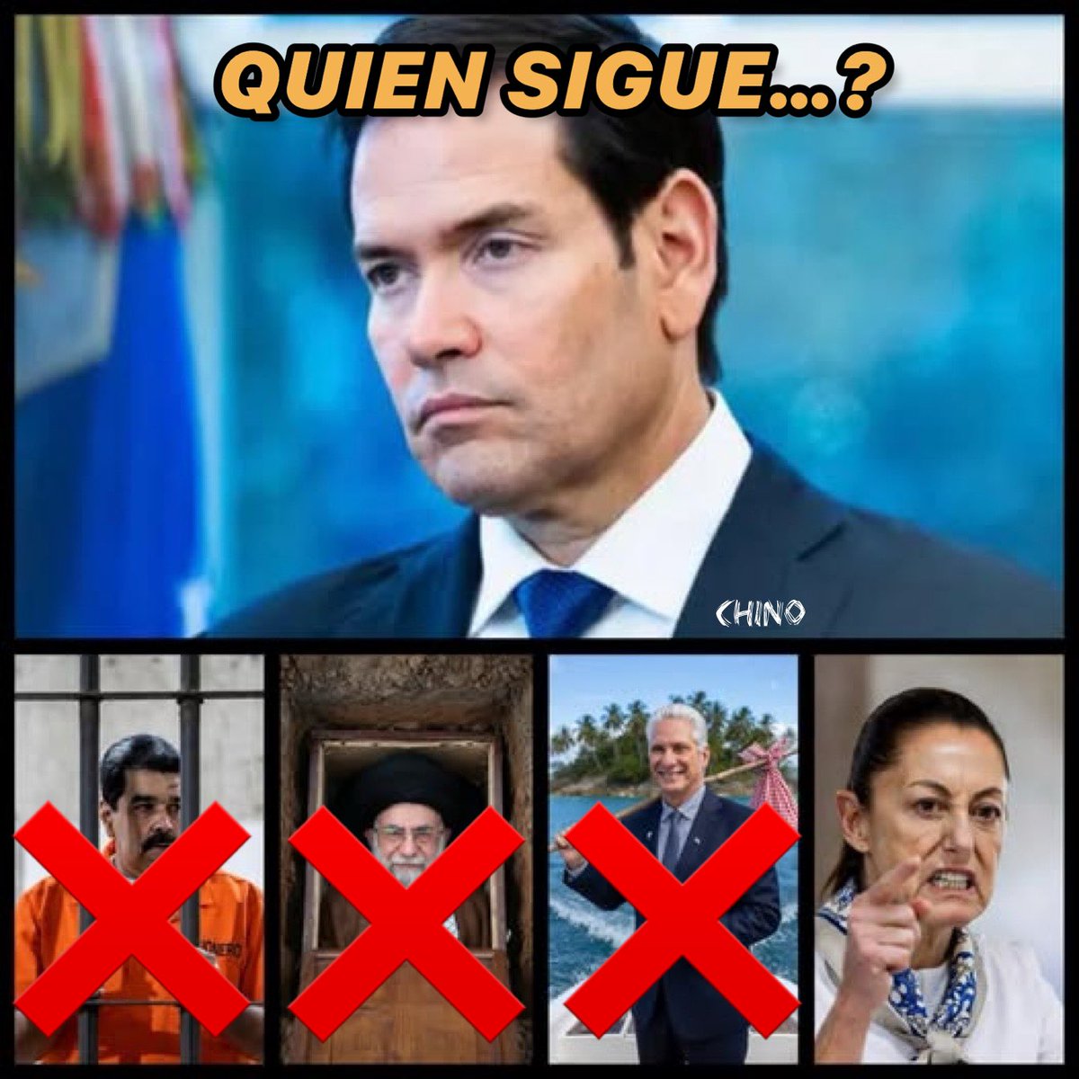 Nada se escapa a la mirada de <a href="/marcorubio/">Marco Rubio</a> 
Atento, silencioso, estratega… poco a poco ha ido desenredando la madeja de los regímenes y los han ido desintegrado
👉🏼Ojalá llegue pronto 🇺🇸 para liberar a nuestro país del remedo de régimen castrochavista que está en el poder…