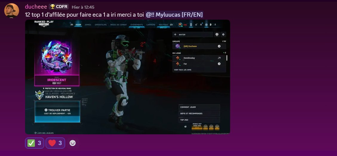 myl_as's tweet photo. ๐ Call of Duty Ranked Boost
Stuck in ranked? Iโll help you climb fast.
โ Carry (play together)
โ Piloting (I play on your account)
โ Fast & secure
โ All platforms
๐ฉ DM me or join my Discord.
#CallOfDuty #RankedPlay #CoDBoost https://t.co/JeBDnI7kgh
