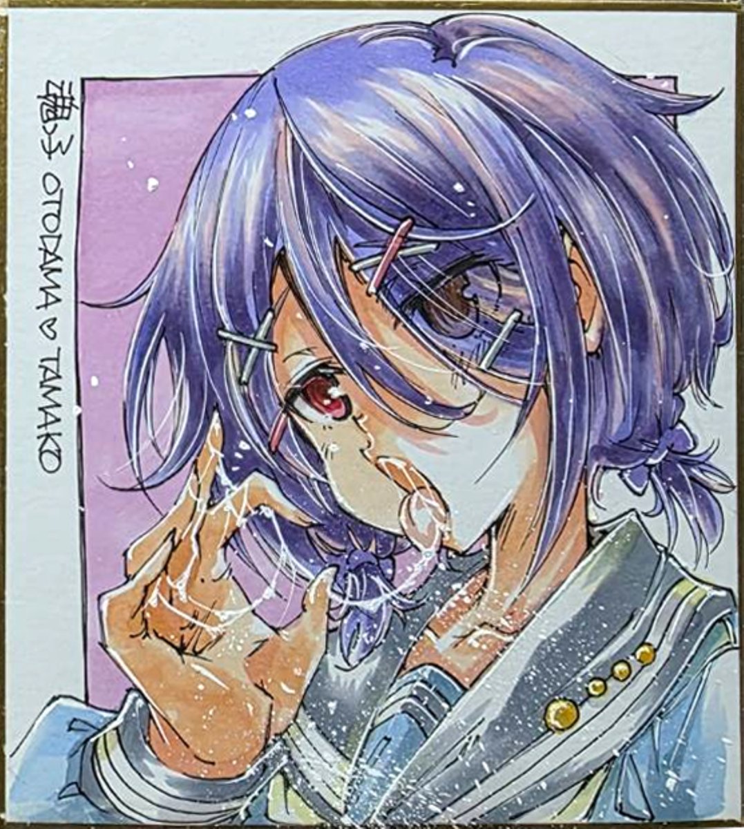 yazawa_mana's tweet photo. サンクリで無料配布した入学式衣装の魂ちゃん色紙です！ https://t.co/g4tgspiFOS