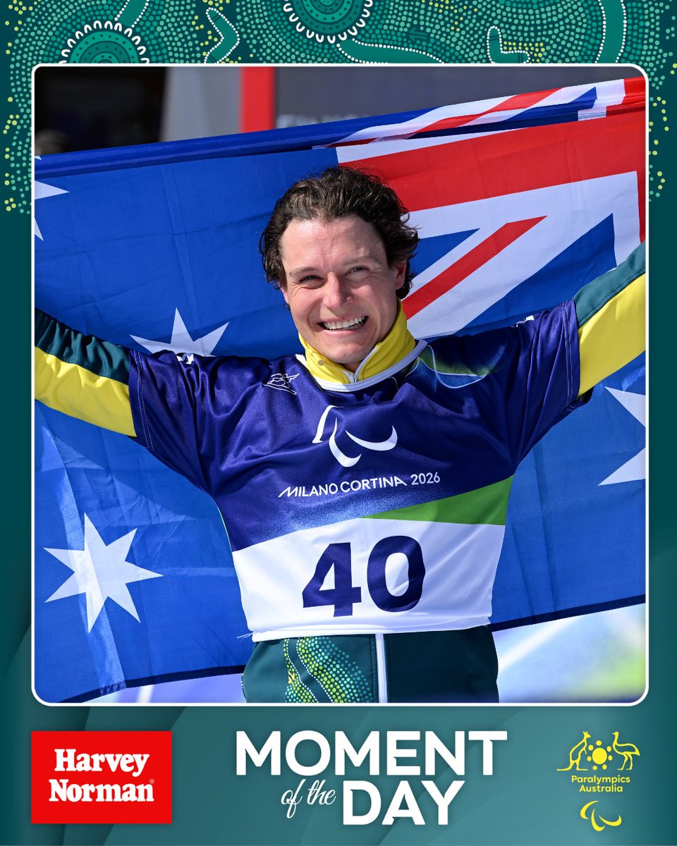 AUSParalympics's tweet image. Ben Tudhope has done it again - claiming bronze in the Men's Para Snowboard Banked Slalom on Day 7 at Milano Cortina 2026. That's our Harvey Norman Moment of the Day. 🇦🇺💚💛 Congratulations Ben Tudhope! 🥈🥉

#HarveyNorman #MomentOfTheDay #Paralympics #ParaSnowboard