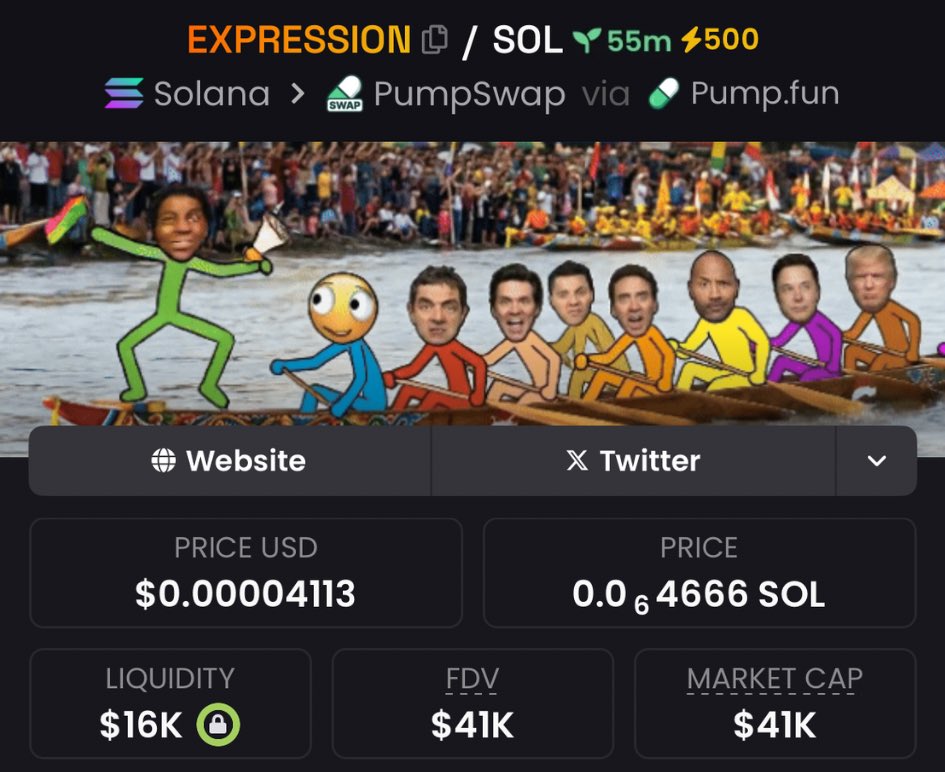 FomoChemist's tweet image. Spotlighted $EXPRESSION at $41K Mcap in my private Tg

3VgL5HHqhmPJM1BJjZLo1e2CosM233zcL3HB3PiKpump

#EXPRESSION #nemecoin #solana