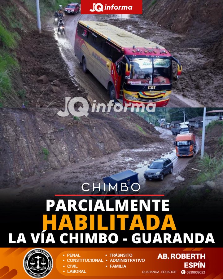 jqteleamazonas's tweet photo. 🚨 #Urgente || Vía Guaranda – Chimbo sector  El Tejar se habilitó un carril. ⚠️ Aún hay lodo en la vía, manejar con precaución.
📢 Mañana 14 de marzo la vía estará cerrada de 07:00 a 15:00 por trabajos.
#Guaranda #Chimbo #ElTejar #Bolívar 🚧🌧️ https://t.co/WsfhclDM0q