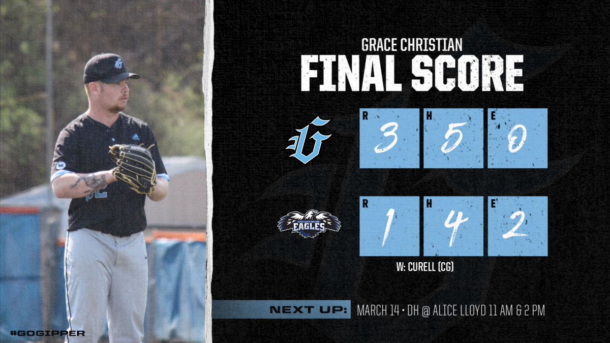 GraceTigersBSB's tweet image. Parker Curell fires a complete game GEM! Tigers back at it tomorrow for a double header to cap off Spring Break!

#DoMore