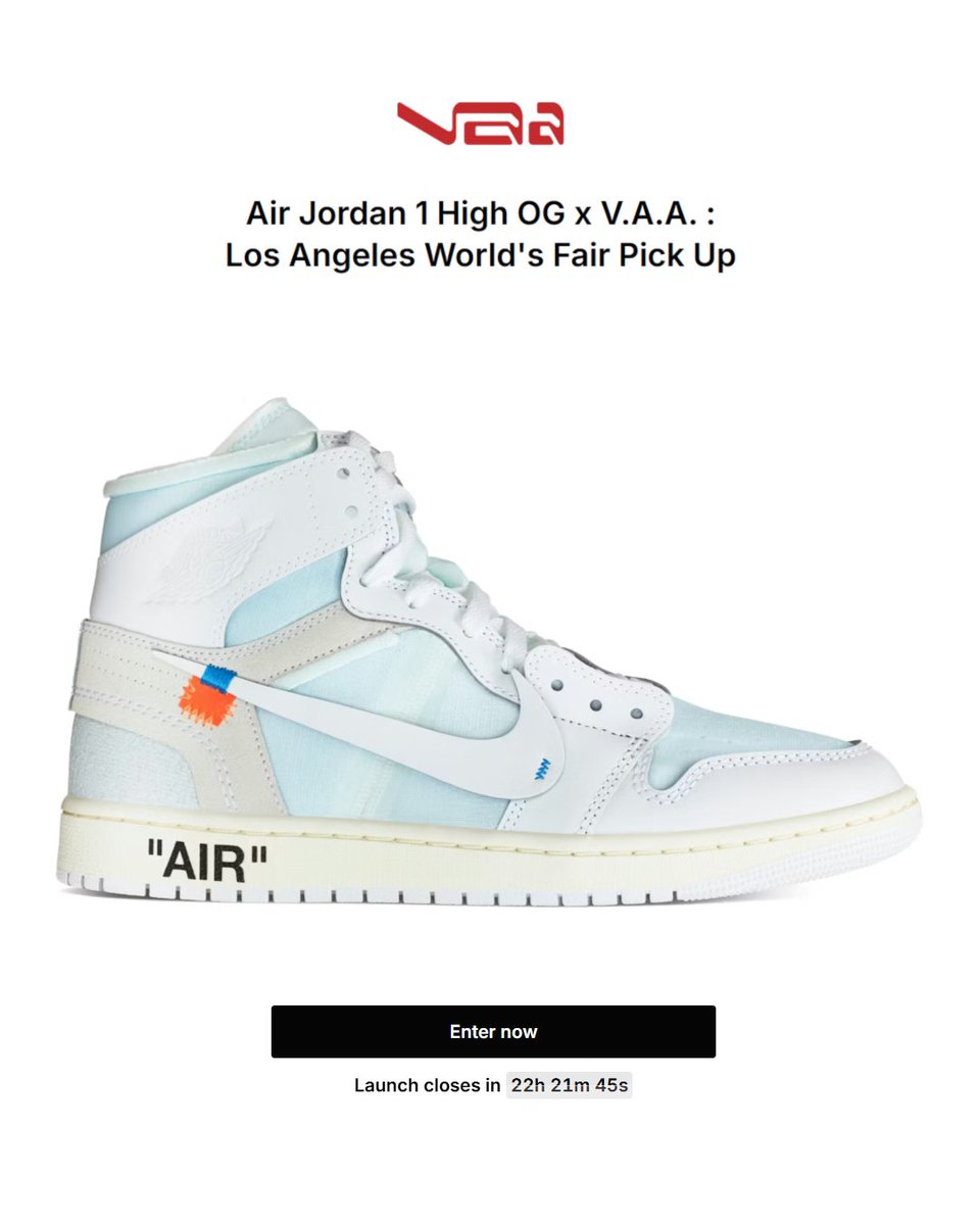 Virgil Abloh Archive × NIKE AIR JORDAN 1 “Alaska” の海外公式WEB