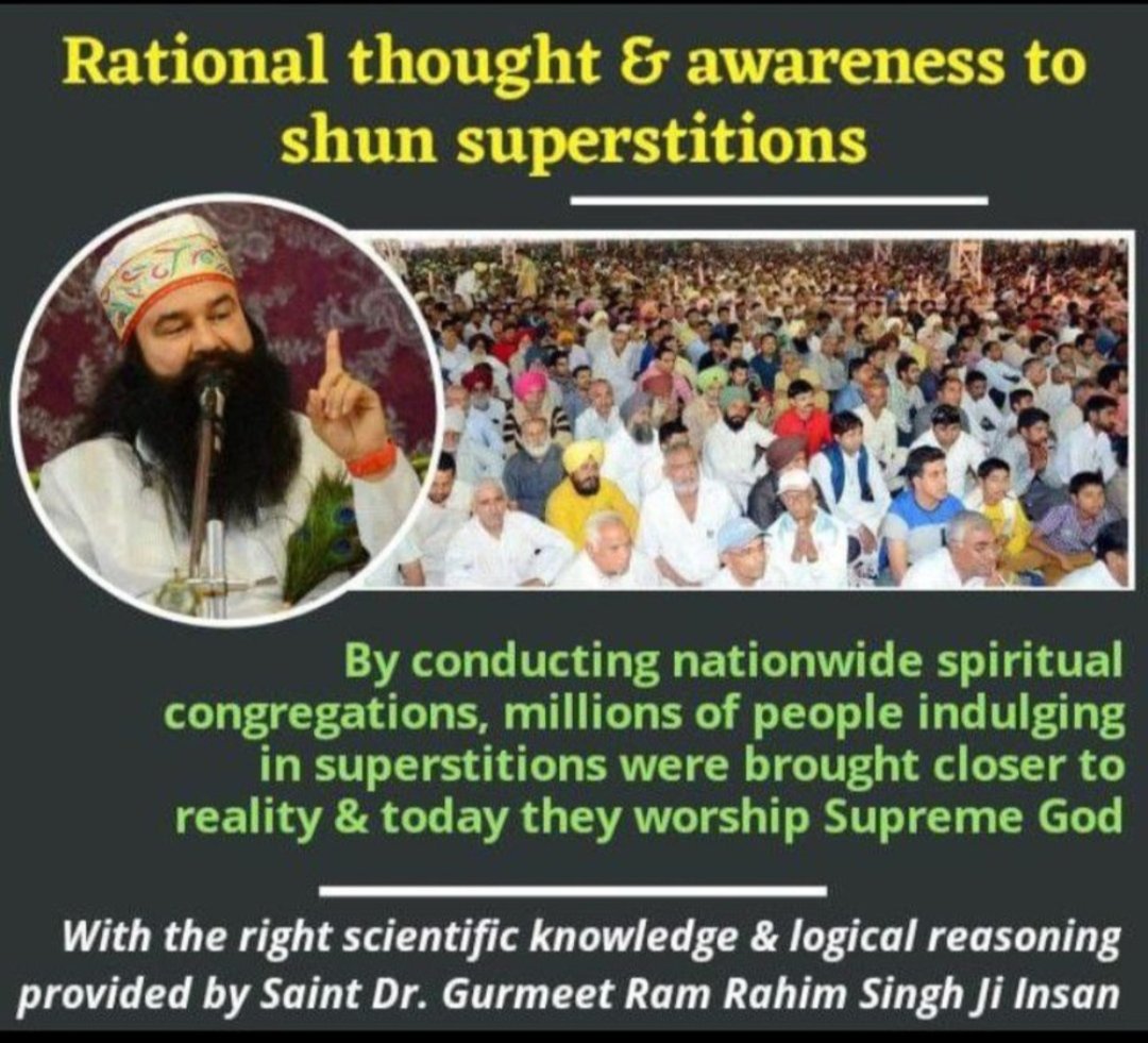sainimanju7705's tweet photo. True progress is possible only when society rises above superstition, hypocrisy, and fear to embrace true knowledge and virtuous deeds. Saint Gurmeet Ram Rahim Ji inspires people to become aware, adopt #RighteousCustoms, and move forward with a positive mindset. https://t.co/3BORKnLSi4