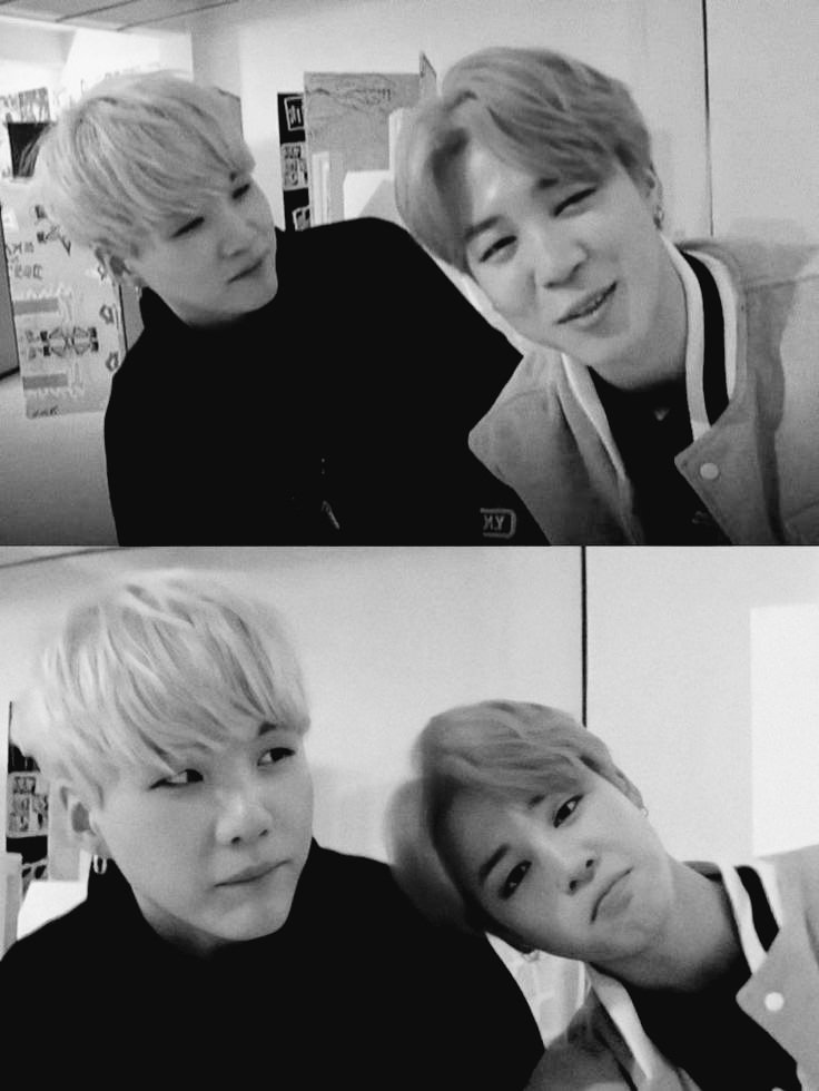 CHAVESSQD's tweet photo. QUAIS SÃO AS CORES DO CABELO DO YOONGI E DO JIMIN? ( Essa tá muito difícil😌 https://t.co/kgn9LFNUkI