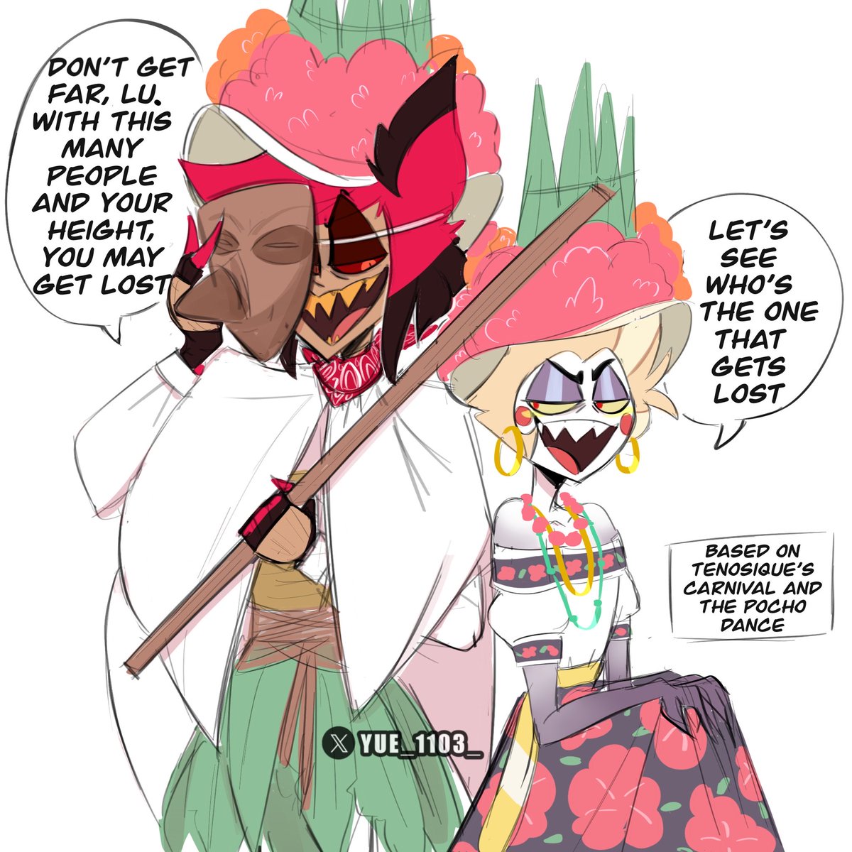 Yue_1103_'s tweet image. 🦌: this carnival kinda reminds me of my home
🍎: from when you were human?

#alastor #lucifer #carnival #hazbinhotel #radioapple 🇲🇽