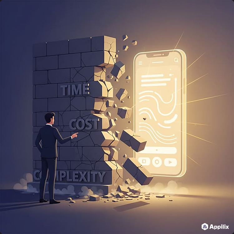 appilix's tweet photo. What’s stopping you from launching your app?
#Time? #Budget? #Techcomplexity?
With @Appilix, turning your website into an app is faster and easier than you think.
No more excuses.

Visit us 👉 https://t.co/BQj2t3sE2Q

#Appilix #MobileApps #WebToApp #AppLaunch #AppGrowth https://t.co/BjXALtzds1