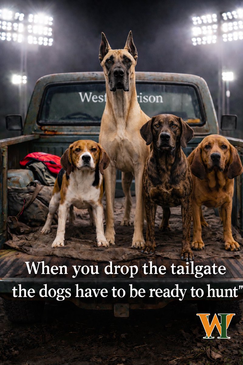 Friday nights don’t create dogs.

The offseason does.

Weights.
Conditioning.
Accountability.

Because when the tailgate drops…
the dogs better be ready to hunt
