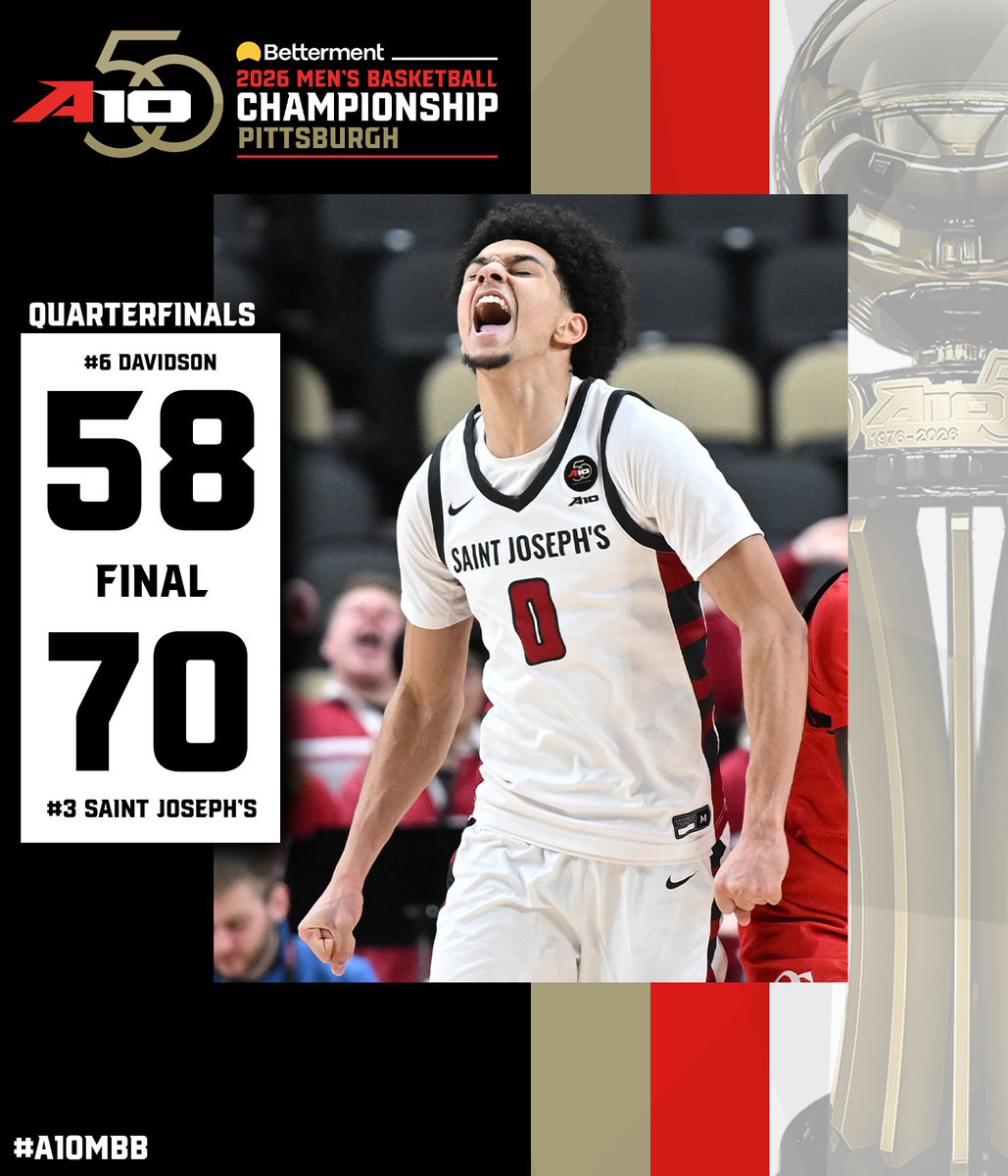 INTO THE SEMIS 🔥🔥

Saint Joseph's takes down Davidson in the Betterment A-10 Men's Basketball Championship Quarterfinals!

#A10MBB | <a href="/SJUHawks_MBB/">SJU Hawks MBB</a>