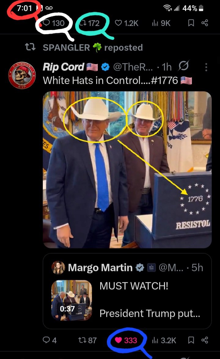 DeanDavis33's tweet image. 1️⃣3️⃣0️⃣ #OneThreeZero 
1️⃣7️⃣2️⃣ #OneSevenTwo 🐸
7️⃣0️⃣1️⃣ #SevenZeroOne 
😏 #WhatAreTheOdds 😁
3️⃣3️⃣3️⃣ #ThreeThreeThree