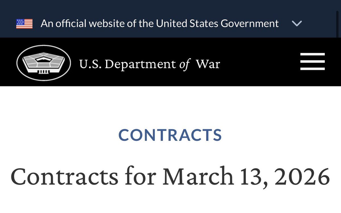Andruil $20 Billion USD cumulative total contract awarded by US Department of War.

Positive news for $PLTR, $KRKNF, $SPIR, $ACHR and other supply chain/integration partners.

Larger partners from $ORCL, $AMD, and $NVDA are less likely to get much of a tailwind.

“Andruil… was