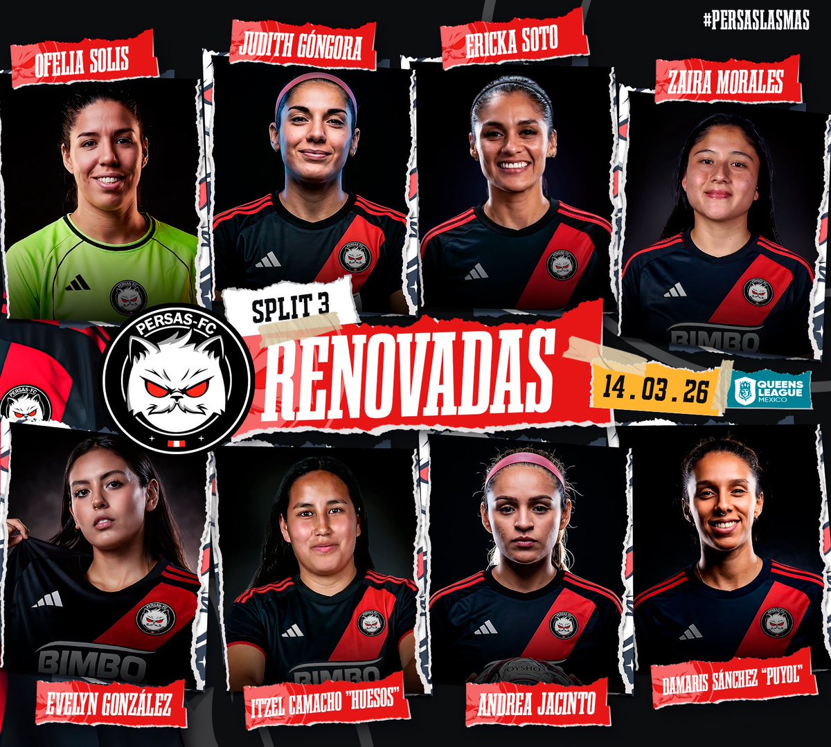 ¡Nuestras CAMPEONAS renovadas! 😊🫶🏽

Gracias por seguir demostrando su amor a Persas. 

¡Vamos por más alegrías!

#persaslasmas