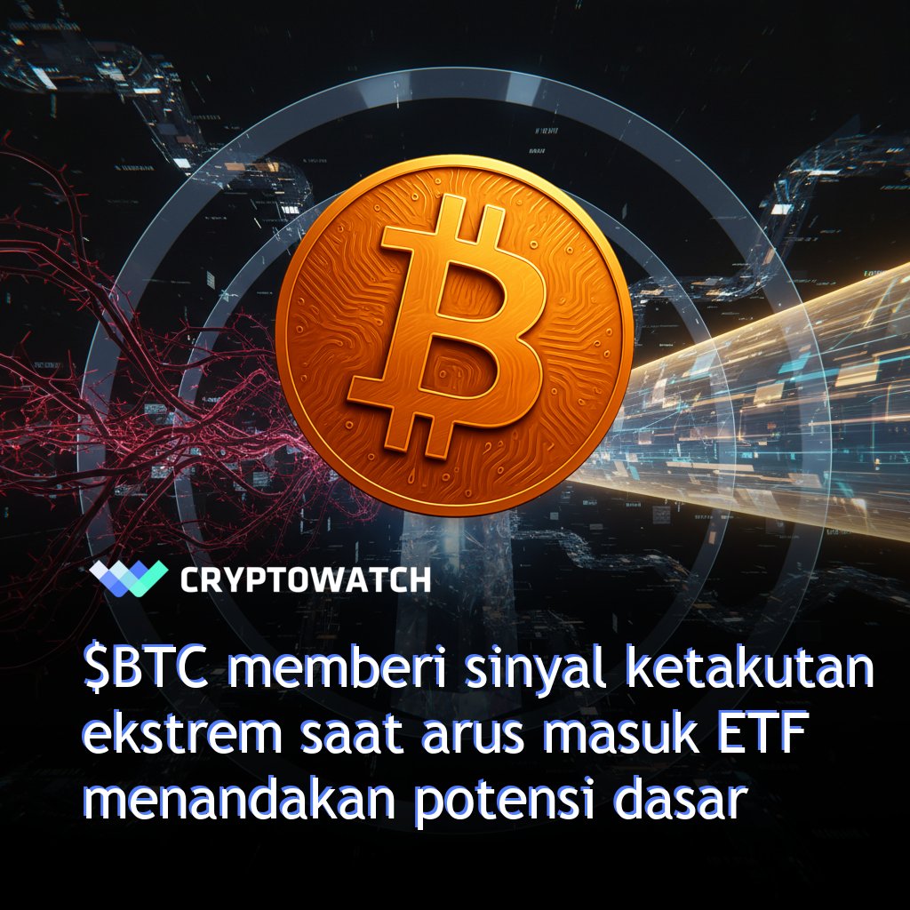 CryptoWatchID's tweet photo. Sinyalnya adalah ketidakselarasan. Sentimen ritel berada di 'Extreme Fear' (8) dengan institusi baru saja mencatatkan arus masuk ETF $BTC spot hari kelimanya. Mereka membeli saat Anda panik. Setup long kontrarian klasik terbentuk. #bitcoin #crypto #fintwit https://t.co/epe1FT8Lws