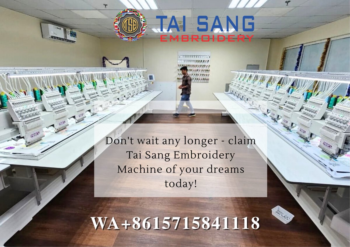 TaiSangCN's tweet image. Your dream embroidery machine is just a step away! Don’t wait—grab your Tai Sang Embroidery Machine today and start turning ideas into beautiful stitches. 🧵✨
wa.me/8615715841118
#TaiSangEmbroidery #EmbroideryMachine #StartCreating #EmbroideryBusiness #DreamMachine