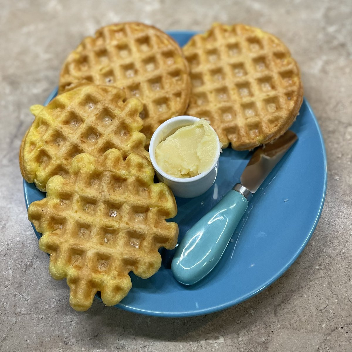 CarnivoreFriend's tweet image. I had a higher fat day today so it doesn’t look like a lot of food. Here’s what I ate:

First meal: Two 6oz burger patties with a fried egg.

Second meal: 4 eggy waffles with ghee and a fatty chai latte.

106g protein
164g fat

#Carnivore #CarnivoreDiet #Keto #KetoDiet