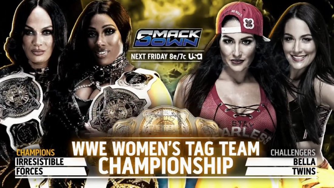 THE BELLA TWINS VS LASH LEGAND &amp; NIA JAX NEXT WEEK! #SMACKDOWN