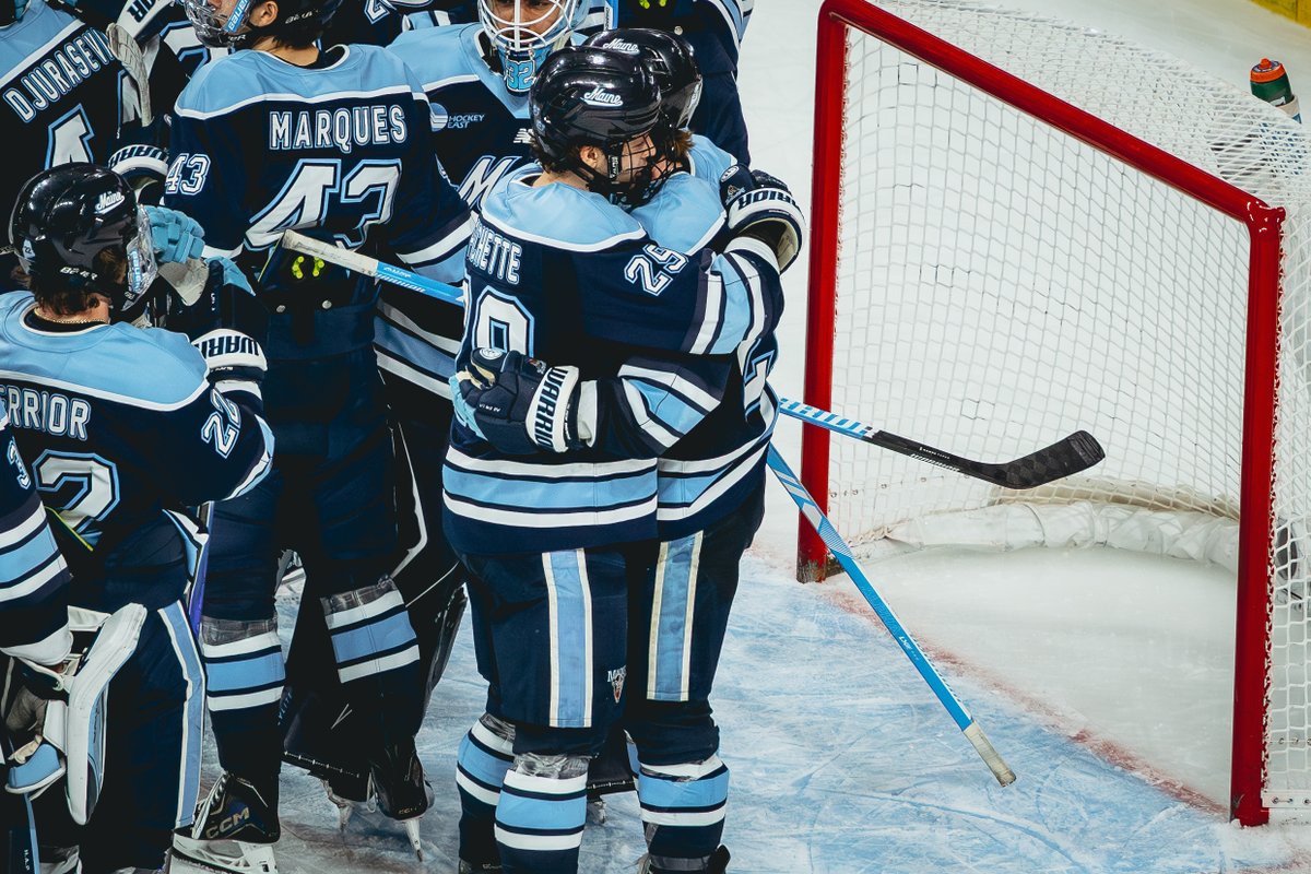 MaineIceHockey's tweet photo. Black Bears, together through it all. https://t.co/efM14KVbBb