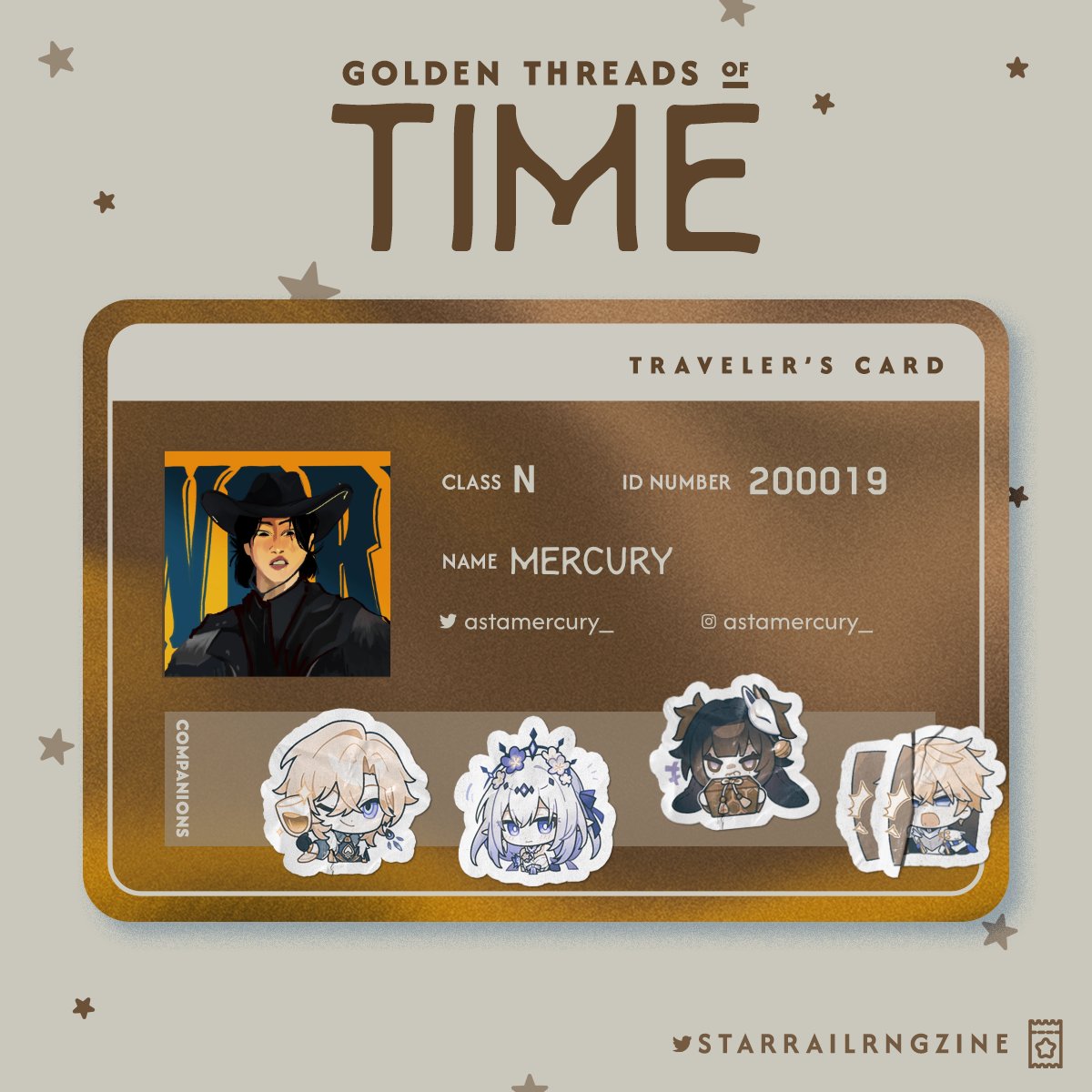 starrailrngzine's tweet photo. Meet The Passengers! 🏛

“astamercury is an illustrator and animator who has God awful luck in HSR. she's a little more on the quiet side but when she yaps, she yaps. astamercury also creates and sells merch from different animes and gacha games!”

🌿 @astamercury_ https://t.co/ASVWINDyny