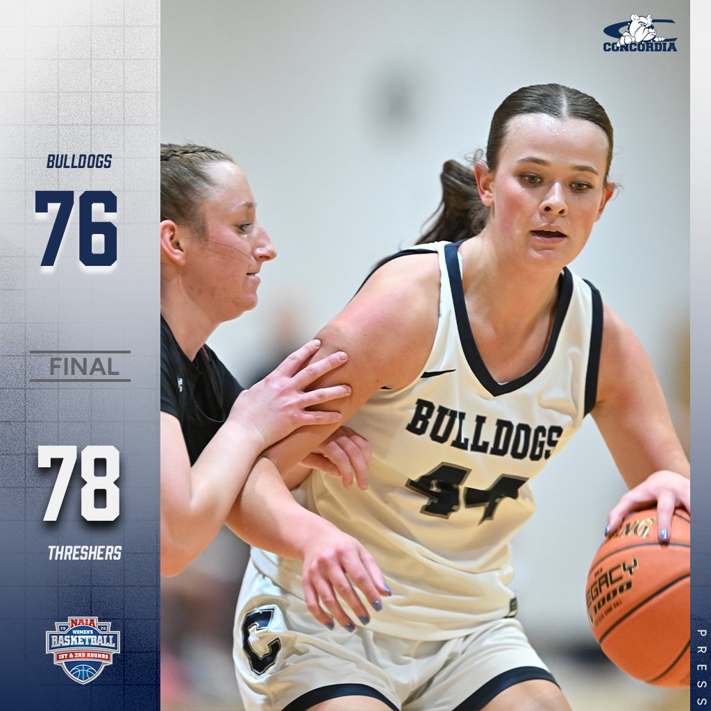 cunebulldogs's tweet photo. NAIA RD1🏀 | FINAL: Bethel 78, (13) @CUNEwbb 76 (Madison, SD). 

Dawgs (23-8) fall in first round of the NAIA tournament to Threshers. 

Vieselmeyer: 18 pts, 2 blks | Leu: 13 pts, 6 rebs, 4 stls | Roth: 10 pts, 5 rebs | Jones: 10 pts, 4 rebs | Kelty: 8 pts, 6 asts.
