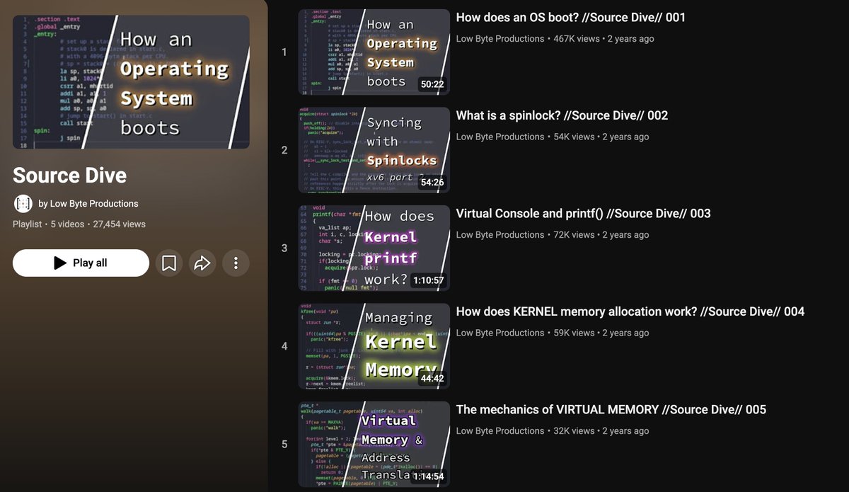 vivekgalatage's tweet photo. This playlist contains amazing concepts for xv6 - shared in my previous post.

https://t.co/6DeGMqytCl https://t.co/N2tHFcYfFB