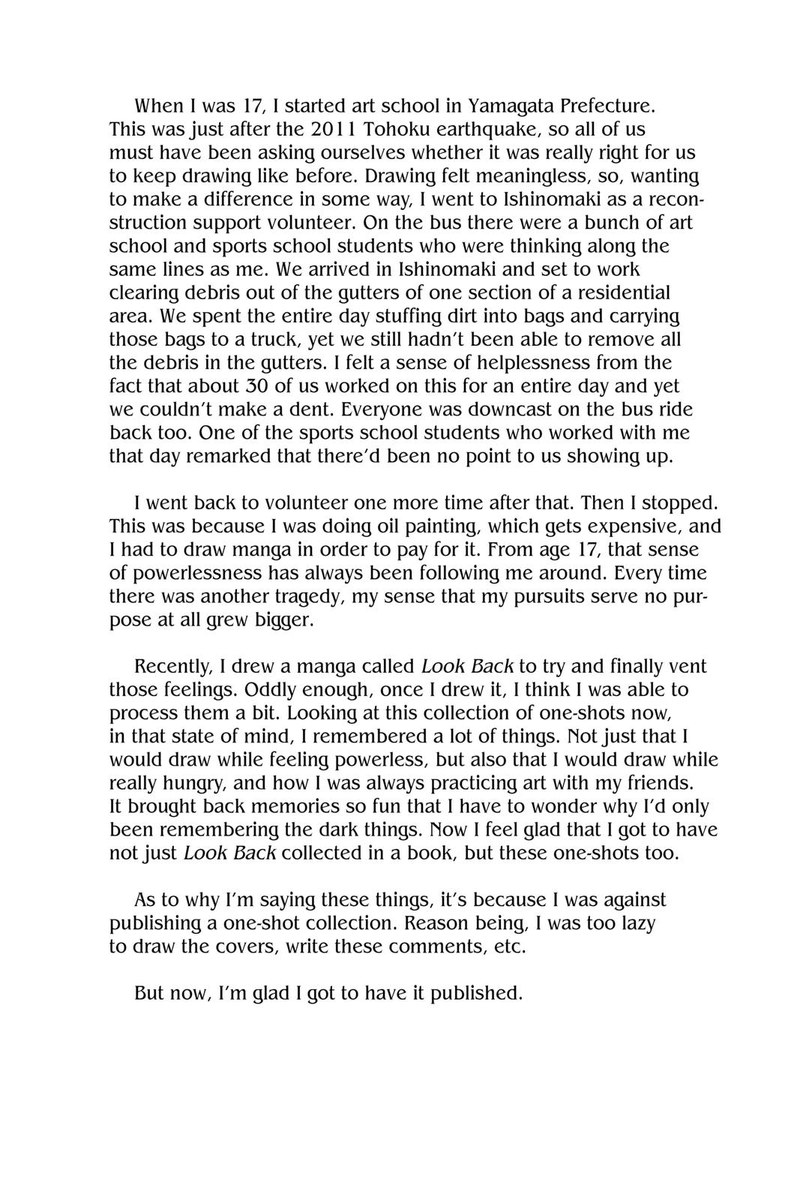 fumikoded's tweet photo. i think this is really interesting. Like him talking about powerlessness and how miserable it made him feel because its such a big theme in his work, its present in all 4 big ones at least. And the idea that Denji is his self insert, a char who has no agency and stuff idk https://t.co/chBl2lhNAK