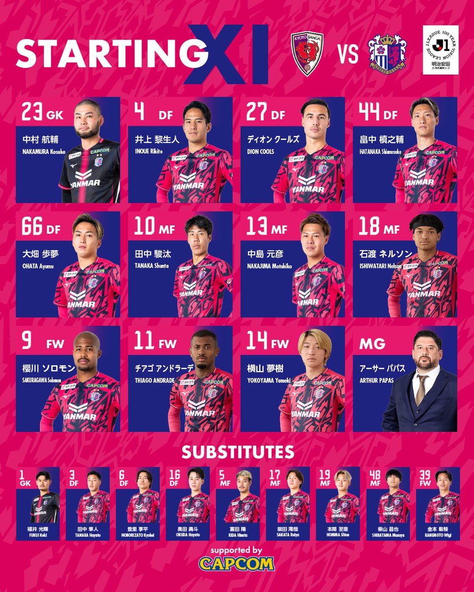 明治安田J1百年構想リーグ 第6節 3/14 14:00 KICK OFF⚽️ 京都サンガ
