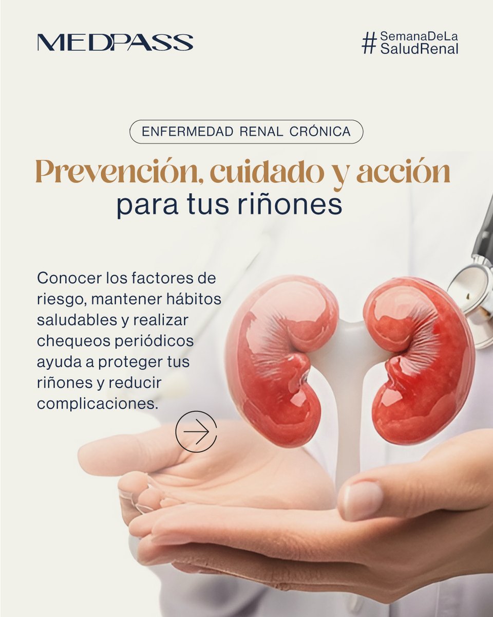 MedpassEC's tweet photo. La enfermedad renal crónica puede avanzar años sin ser detectada. 🩺
Fortalecer la prevención y el diagnóstico temprano es clave para reducir su impacto.
La prevención silenciosa también salva vidas. ✨

#SemanaDeLaSaludRenal #SaludRenal #Prevención #SaludEcuador https://t.co/iivPQHDxR1