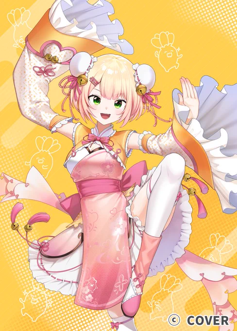 お仕事情報 3/13 発売 hololive OFFICIAL CARD GAME 『ディーヴァフィーバー』に収録の桃鈴ねね様のイラストを担当させていただきましたよろしくお願いします! #ホロカ #ねねアルバム