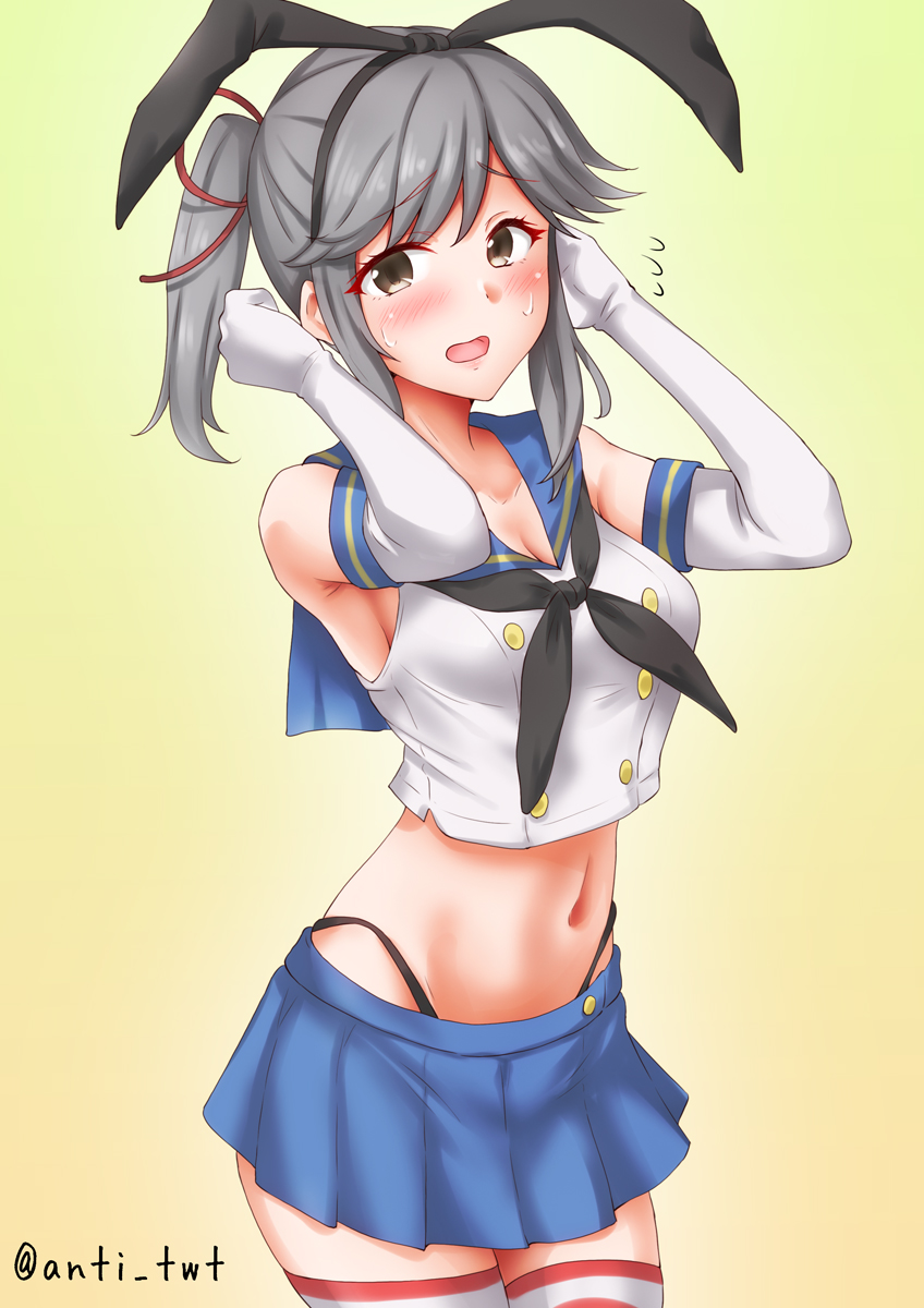 島風(艦隊これくしょん) 「うすかぜ #艦これ版深夜の真剣お絵描き60分一本勝負 #艦これ版真剣お絵描き60」|あんちのイラスト