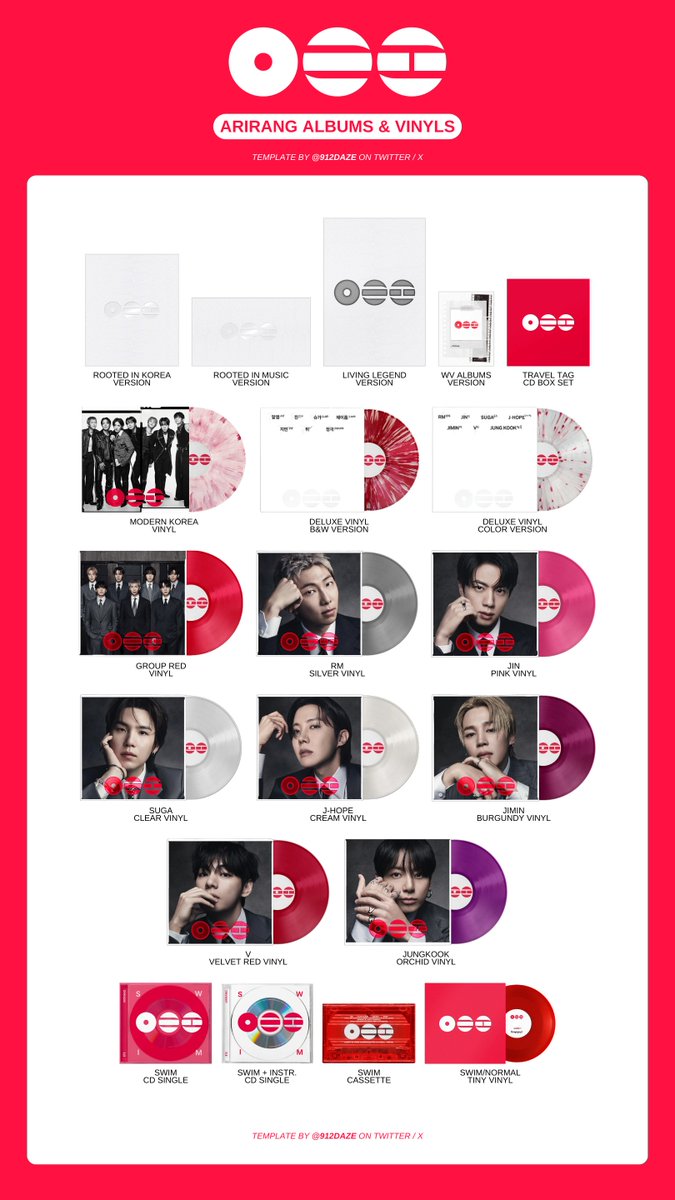 updated arirang albums list!