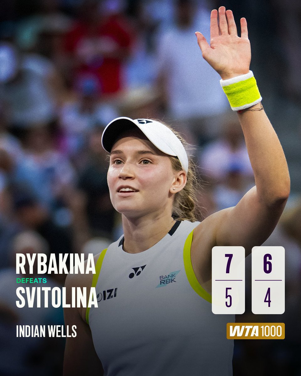 Raise your hand if you're in the finals 🙋‍♀️

Elena Rybakina IS! And she did it in straight sets!

#TennisParadise