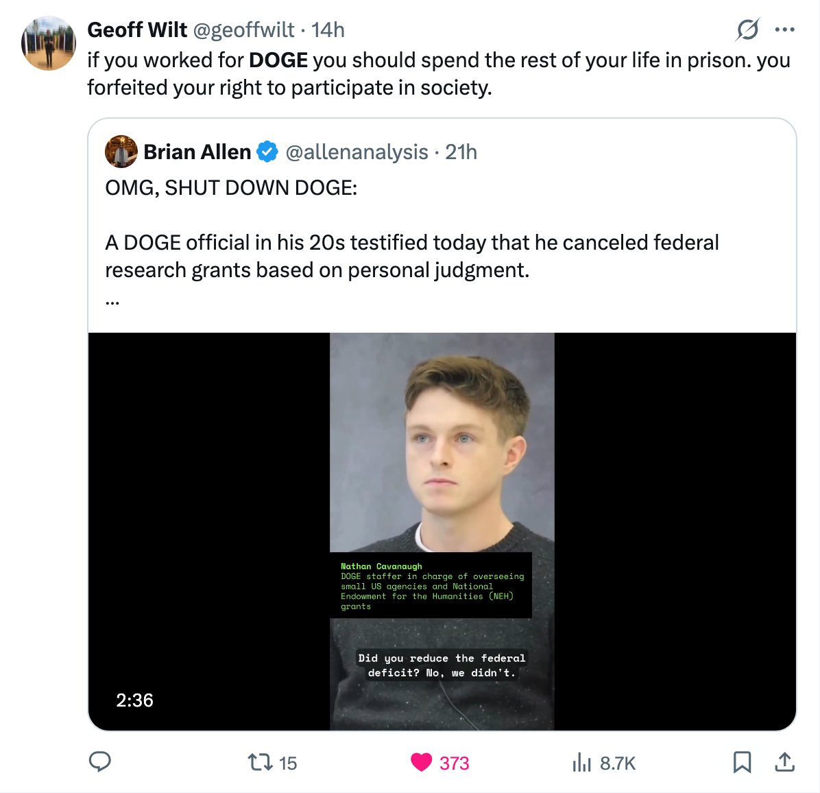 Today we're told intelligence will be a utility to be bought on a meter while we're simultaneously shown the anti-intellectual pauperism of Doge tech bros.
Good luck finding customers, Sam. The world you and your tech bros have ushered in doesn't have a demand for intelligence.