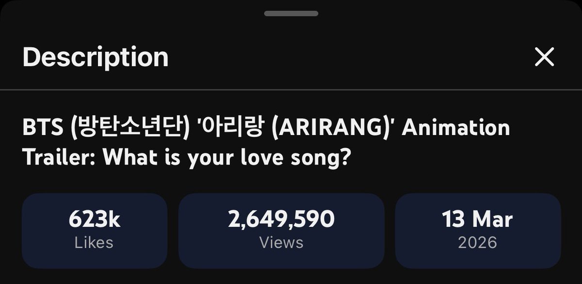 The most viewed MV teaser this year did 2.9M views and mv garnered 21M views 

This is only the animation trailer crossing 2.6M and Armys tend to stream the MV teaser anyway….we'll see what we can do for SWIM mv