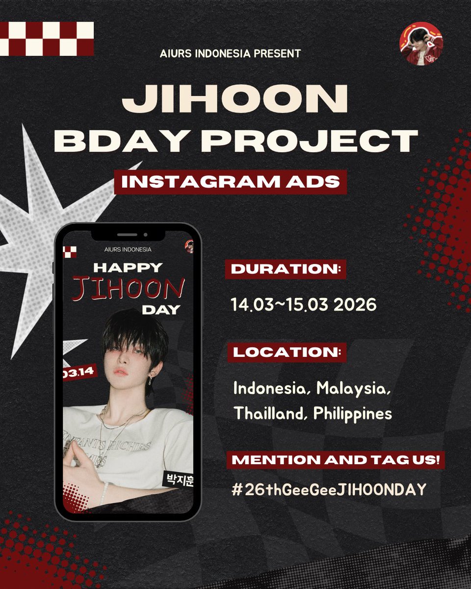 Our Jihoon Birthday Project is live! 🎉  

Instagram Ads celebrating Jihoon are running across Southeast Asia. If you see it on your timeline, don’t forget to screenshot and tag us! 🤘  

📍 Indonesia, Malaysia, Thailand, Philippines  
🗓 14–15.03.2026  

LET IT ROCK JIHOON DAY