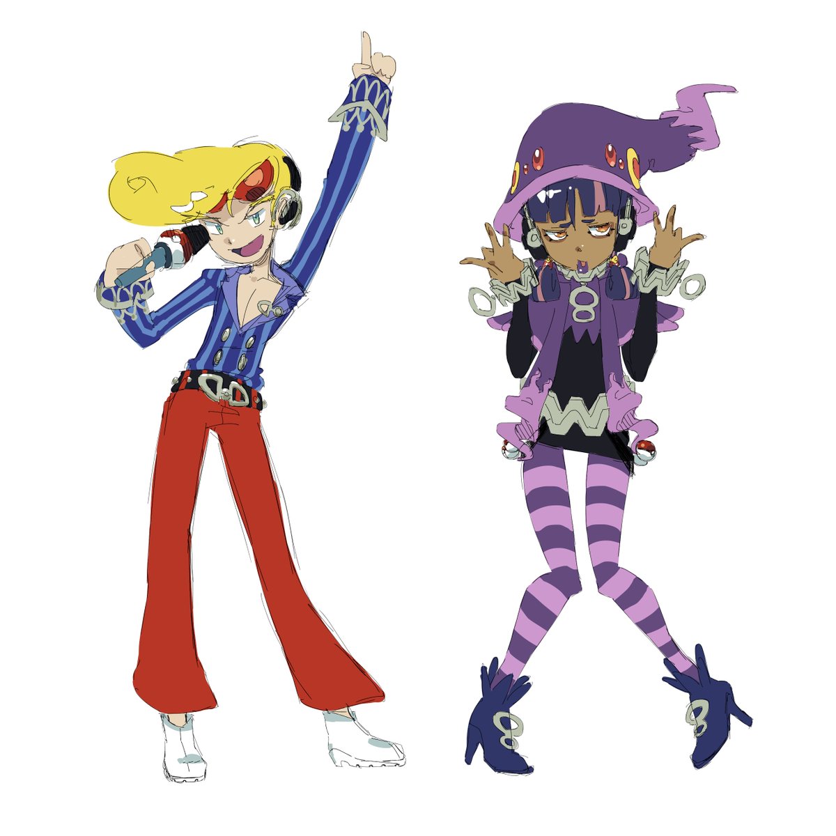 BDott_2026's tweet photo. Pokemon gym leaders designs (electric/ghost type)
I'm proud how the guy turn out, but I'm not totally convinced about the girl :p https://t.co/ruoqX9kJ0M