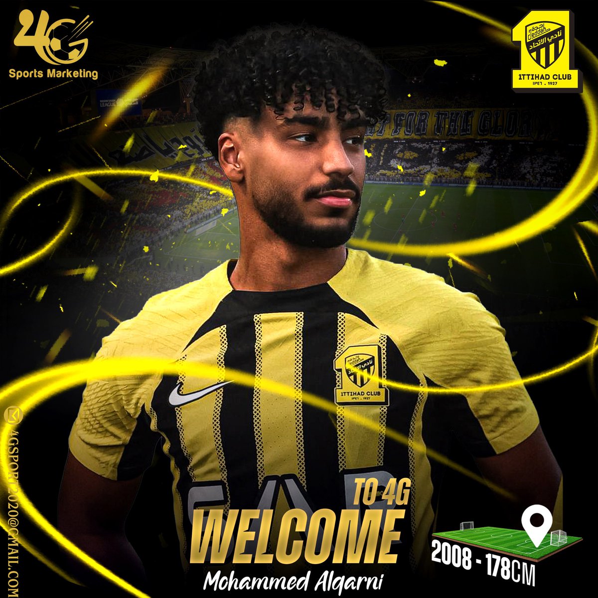 4gsport2020's tweet photo. محمد القرني لاعب نادي #الاتحاد 
ينضم رسميًا إلى كتيبة 4G ✍🏻✅ https://t.co/7XZul6WCwC