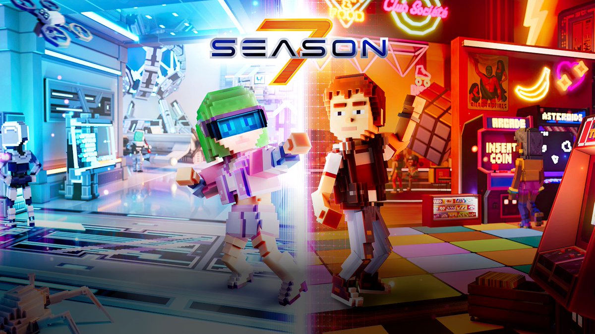 Two robots, one screenshot. Double trouble in The Sandbox Season 7. <a href="/TheSandboxGame/">The Sandbox</a>  tsbga.me/TheSandbox #Season7