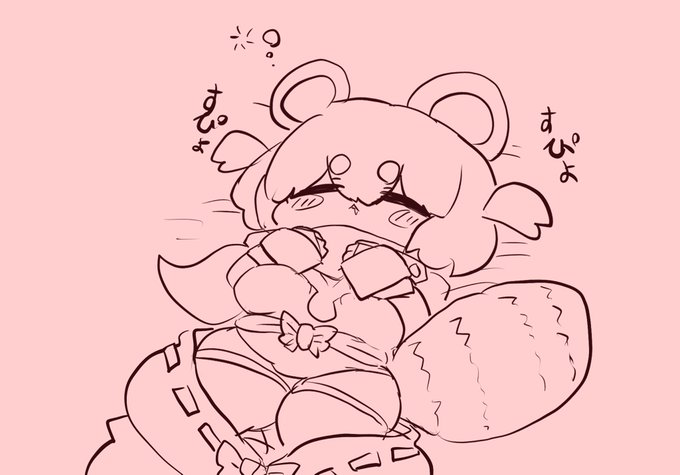 らくがき 描いてる最中に寝落ちして描き上げ忘れたおはぎ