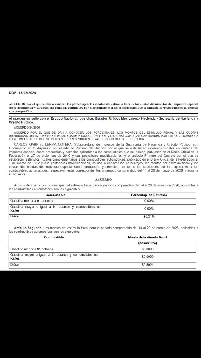 iguajardo9's tweet photo. Anuncia SHCP estímulo fiscal al diésel en el DOF de hoy. Objetivo: disminuir el impacto en la inflación. https://t.co/78vMZiVf5A