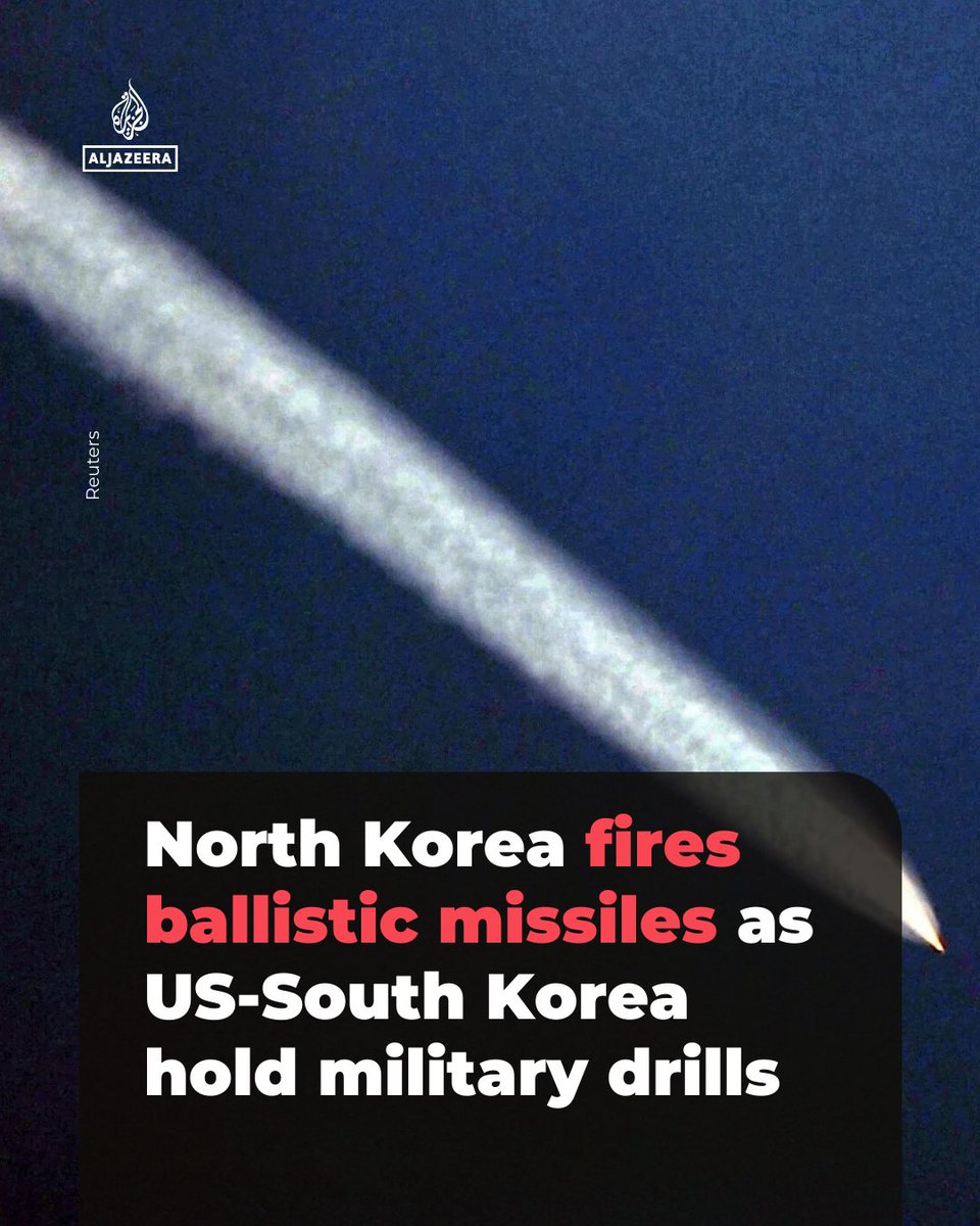 AJEnglish's tweet image. North Korea has fired multiple ballistic missiles from its west coast as the US and South Korean forces stage their annual military exercises, according to Japanese and South Korean defence forces aje.news/15k24l