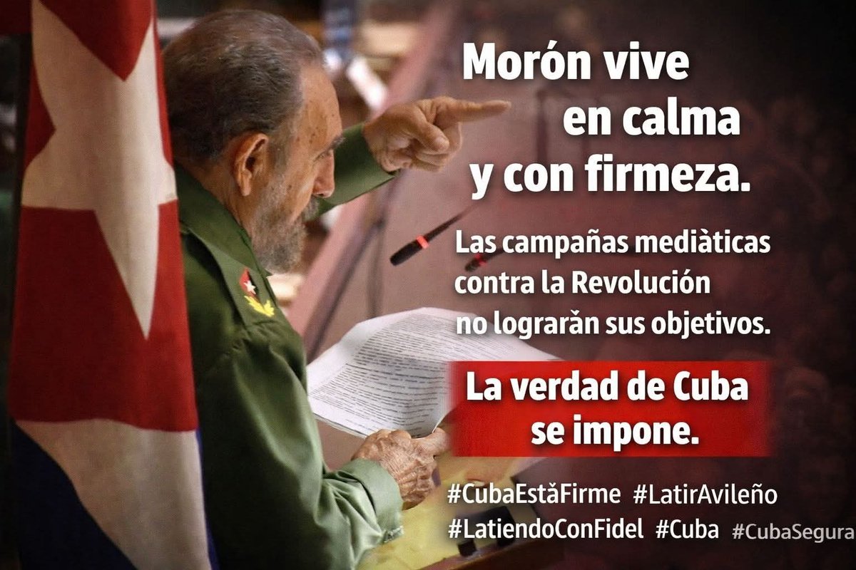 Las campañas mediáticas contra la Revolución, la manipulación  y la mentira, no lograrán sus objetivos.
La verdad de #Cuba se impone, luego de hechos e indisciplinas graves, Morón en total tranquilidad.
#CubaEstáFirme #LatirAvileño #Fidel  #CubaVencerá #CubaNoEstáSola